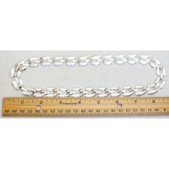 18 inch, Vintage Silver Tone Fashionable Leaves Necklace - G1 - Picture 3 of 3